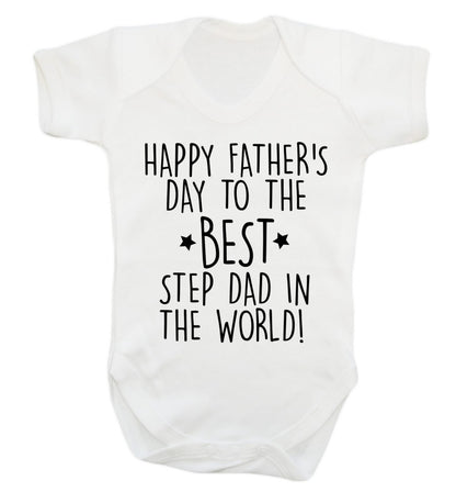 Happy Father's day to the best step dad in the world! Baby Vest white 18-24 months