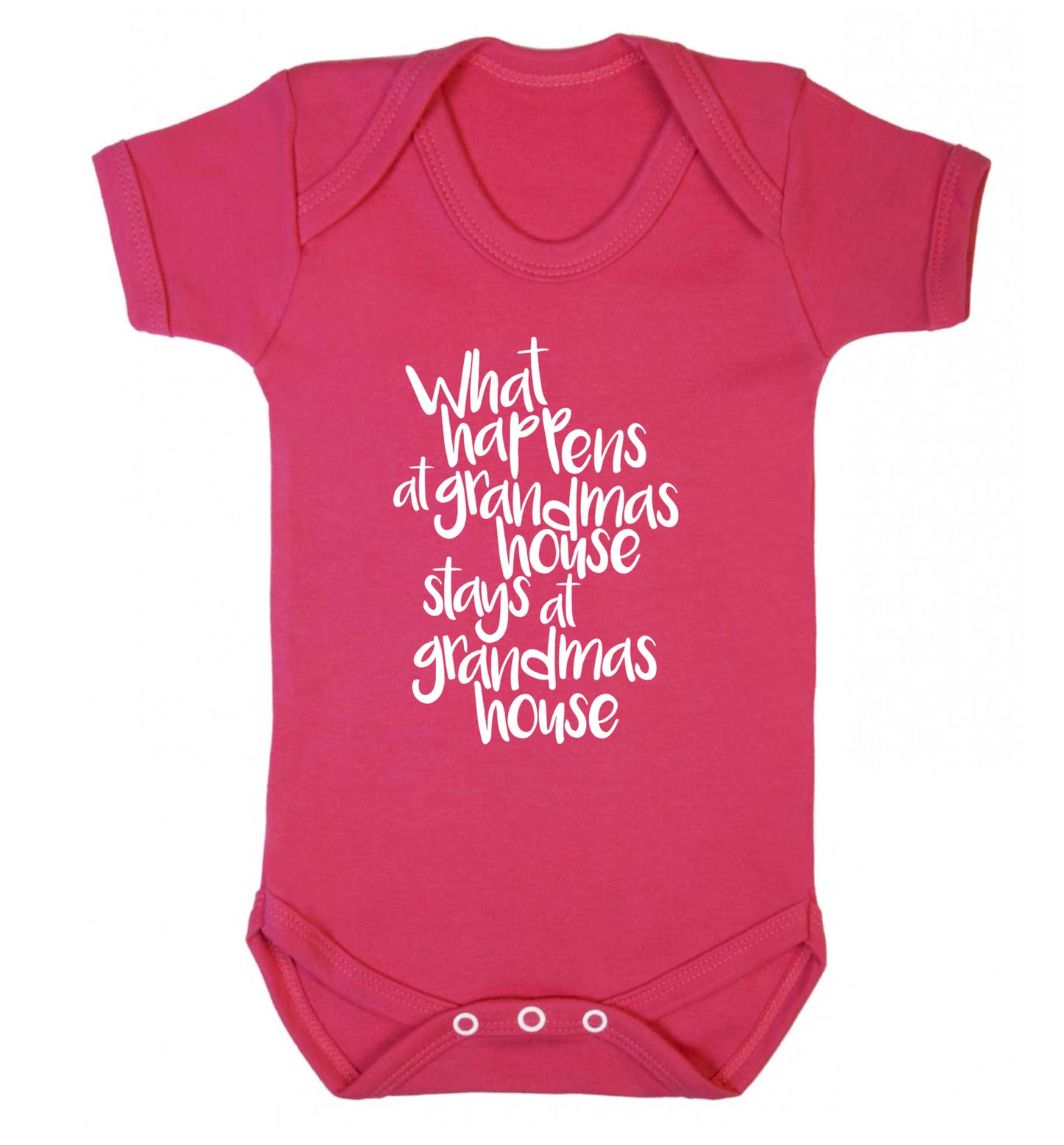 What happens at grandmas house stays at grandmas house Baby Vest dark pink 18-24 months