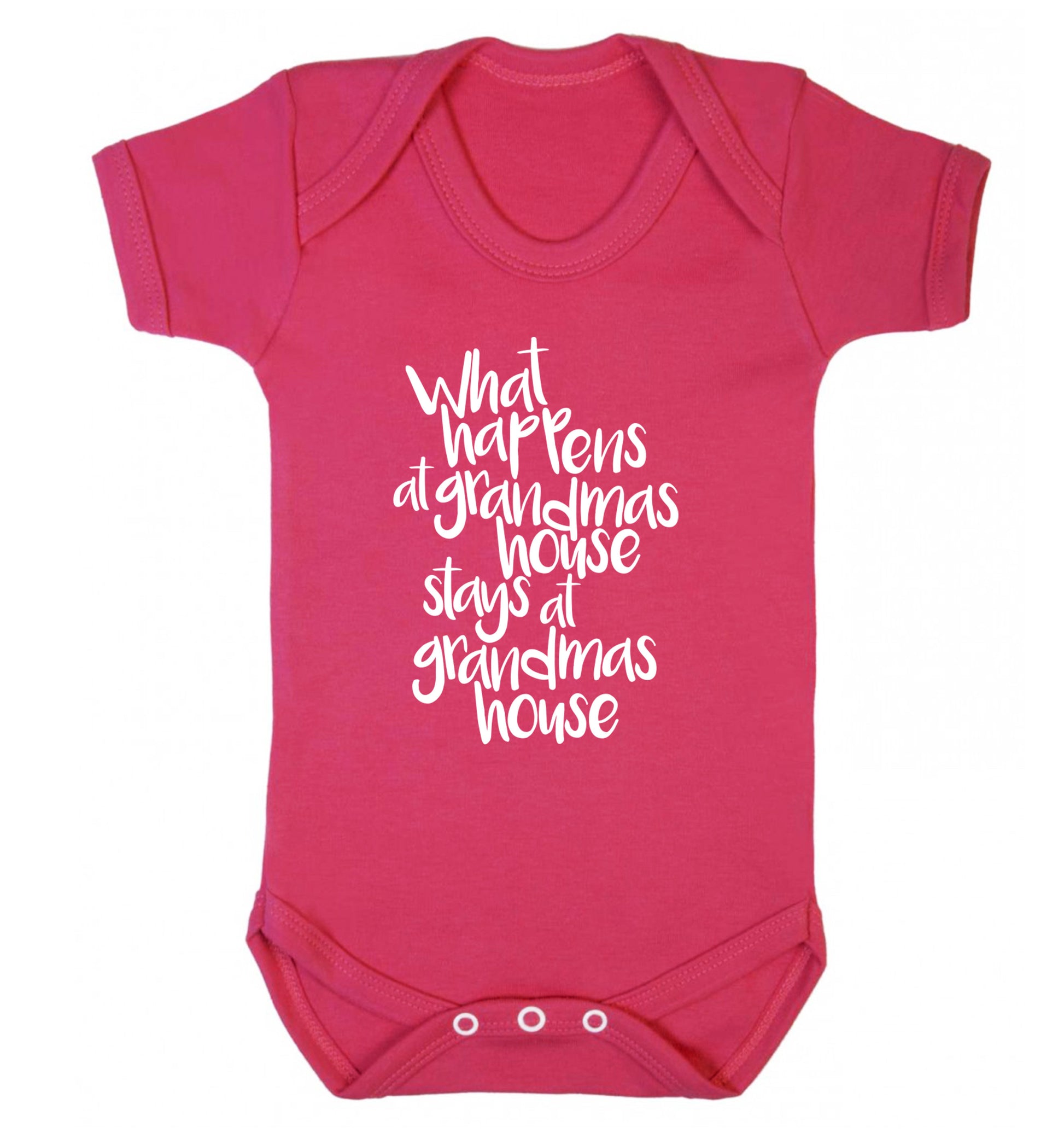 What happens at grandmas house stays at grandmas house Baby Vest dark pink 18-24 months