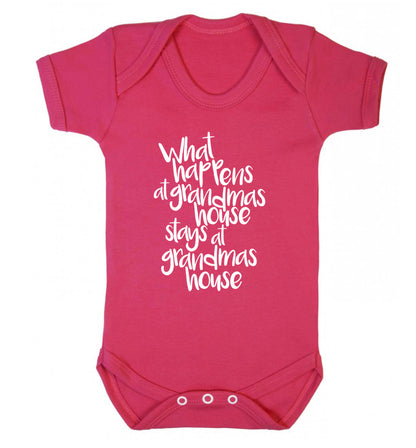 What happens at grandmas house stays at grandmas house Baby Vest dark pink 18-24 months