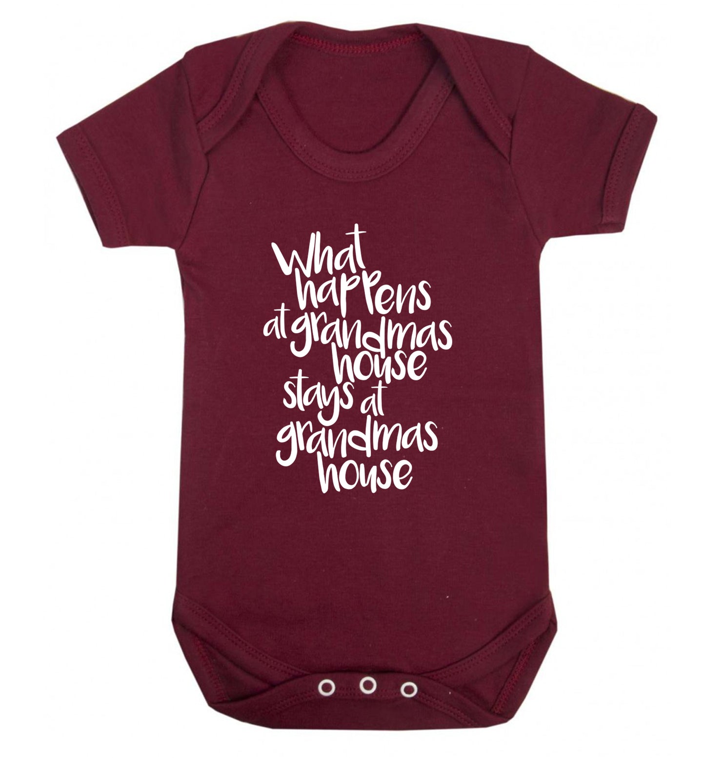 What happens at grandmas house stays at grandmas house Baby Vest maroon 18-24 months