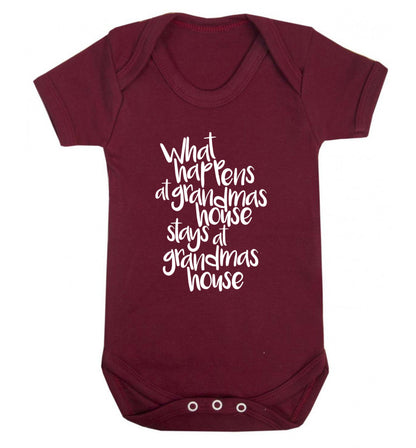 What happens at grandmas house stays at grandmas house Baby Vest maroon 18-24 months