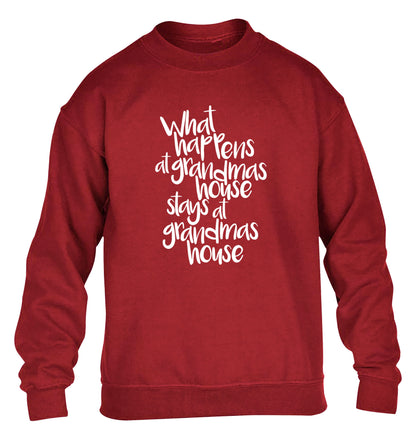 What happens at grandmas house stays at grandmas house children's grey sweater 12-14 Years