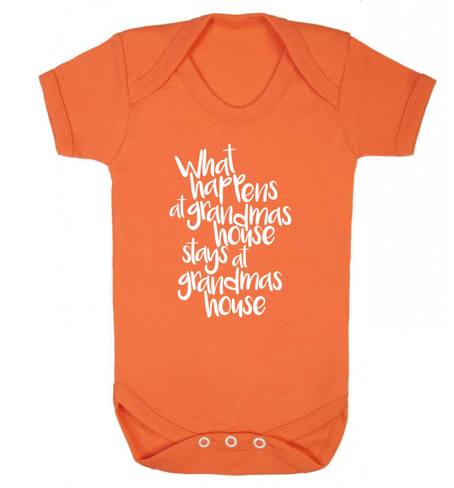What happens at grandmas house stays at grandmas house Baby Vest orange 18-24 months
