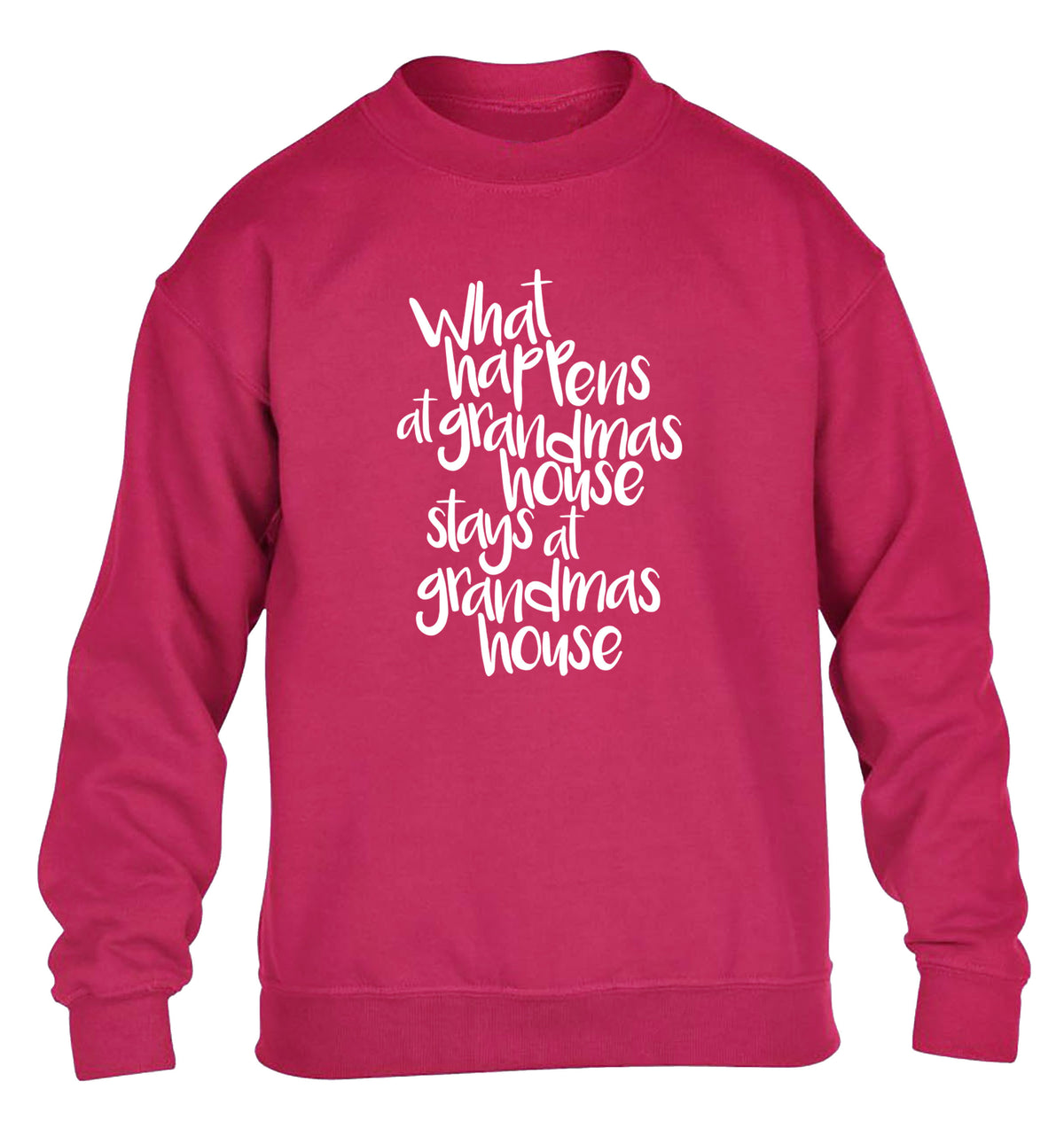 What happens at grandmas house stays at grandmas house children's pink sweater 12-14 Years