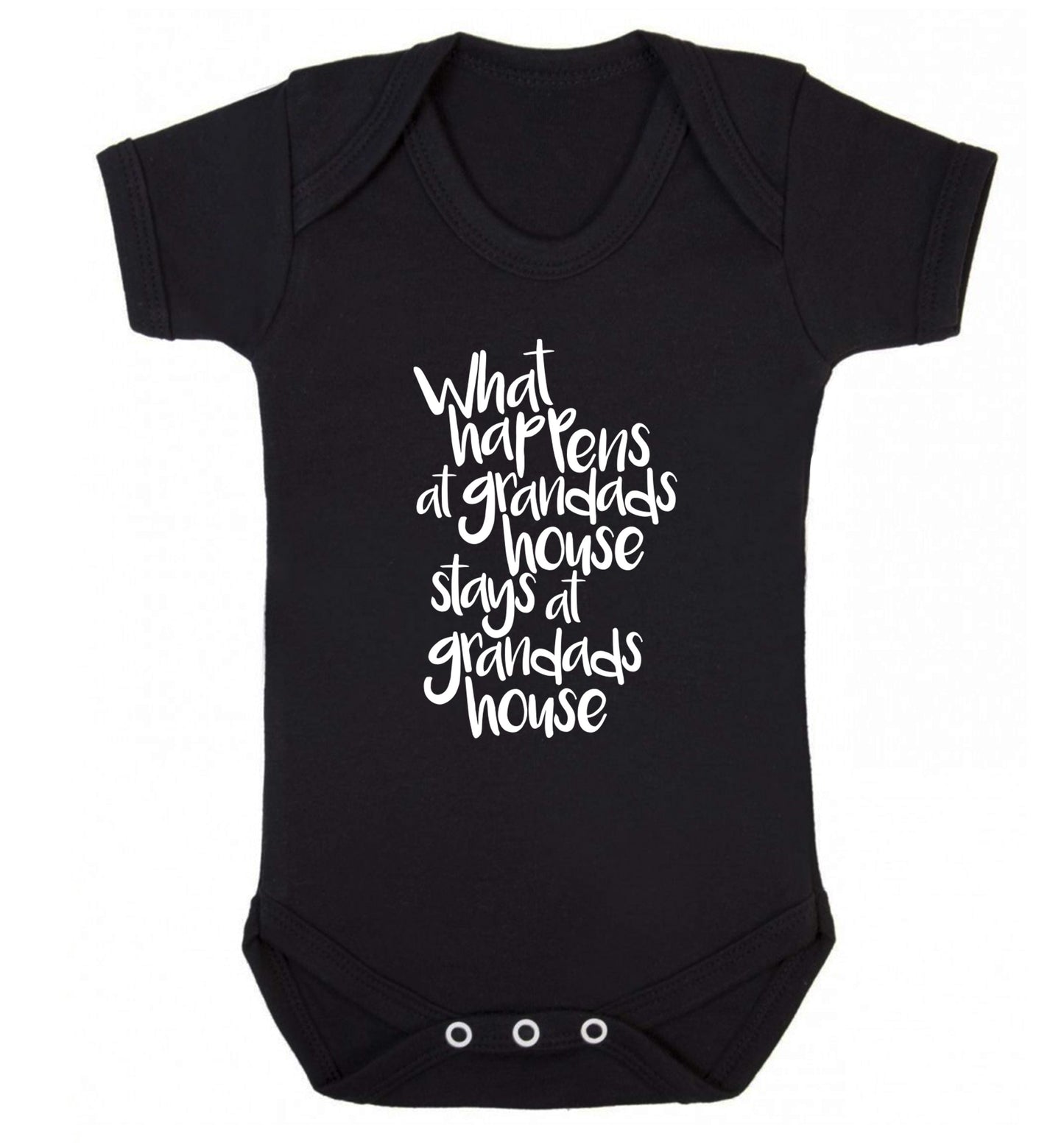 What happens at grandads house stays at grandads house Baby Vest black 18-24 months