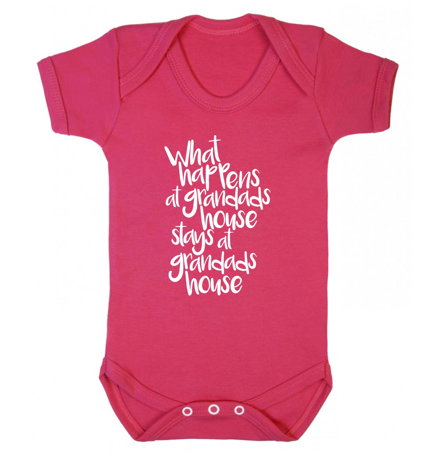 What happens at grandads house stays at grandads house Baby Vest dark pink 18-24 months
