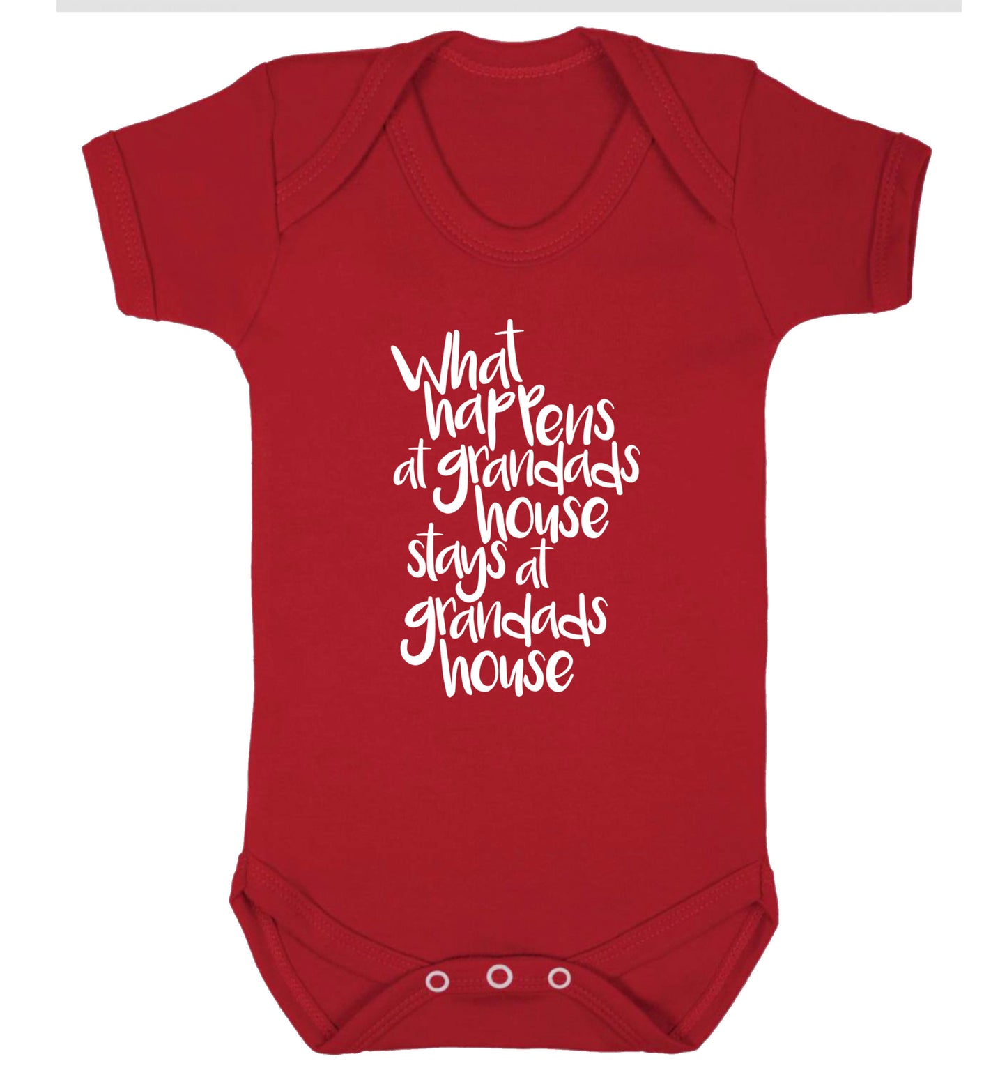What happens at grandads house stays at grandads house Baby Vest red 18-24 months