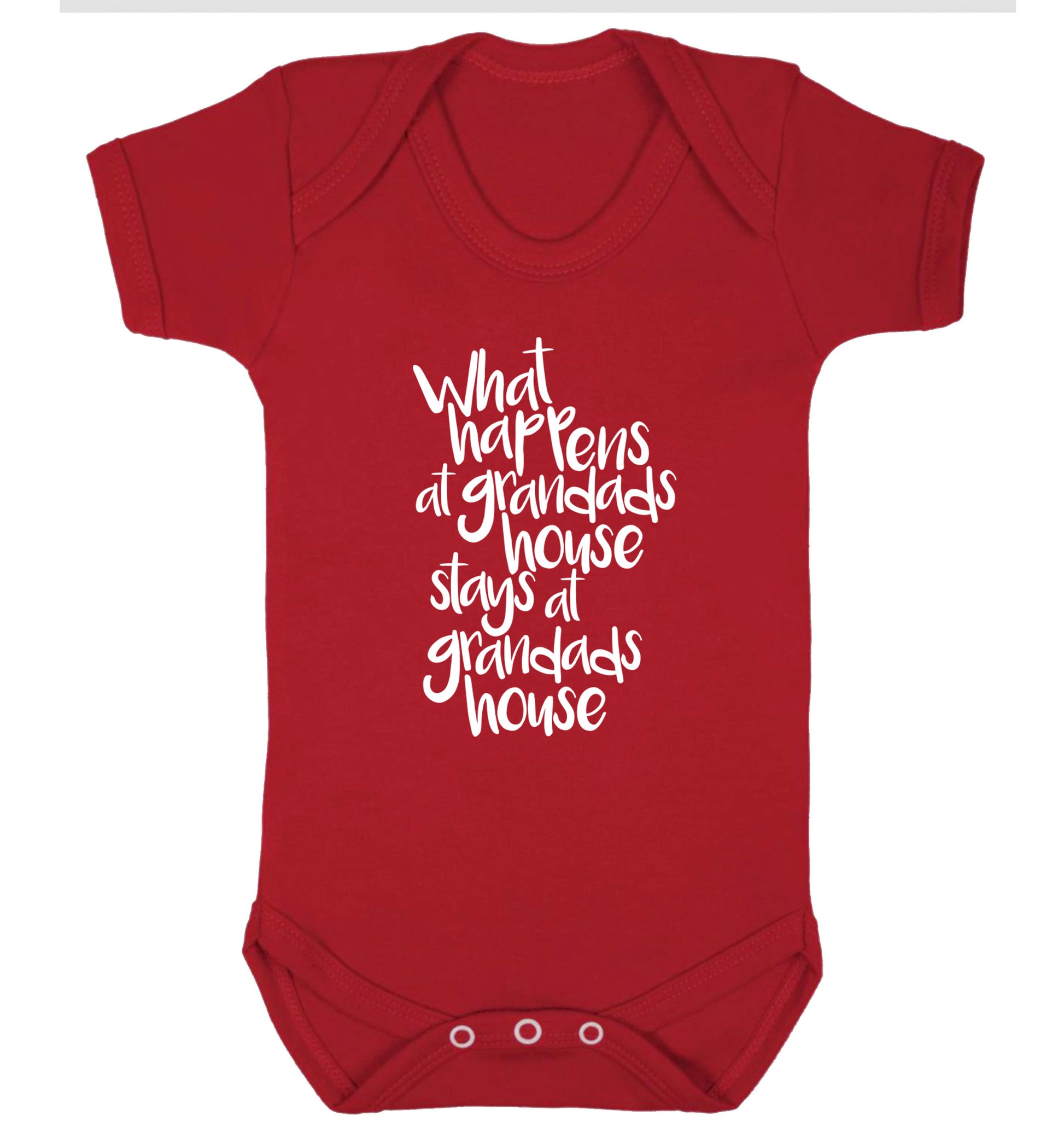 What happens at grandads house stays at grandads house Baby Vest red 18-24 months