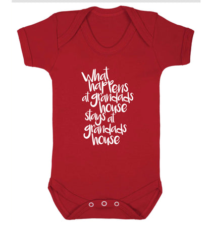 What happens at grandads house stays at grandads house Baby Vest red 18-24 months