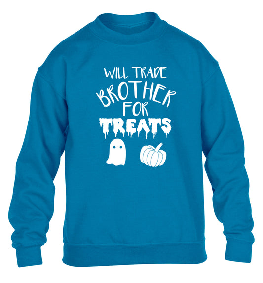 Will trade brother for treats children's blue sweater 12-14 Years
