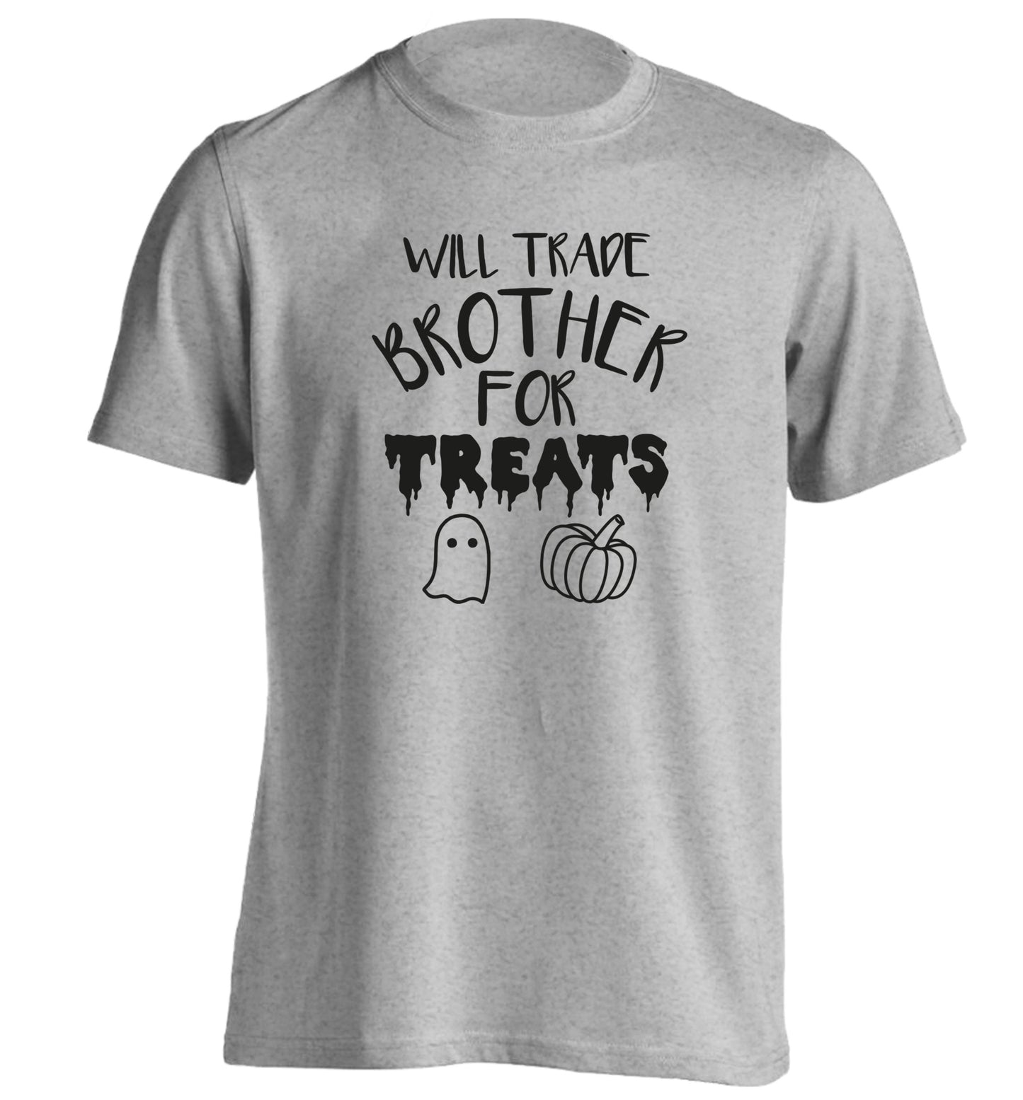 Will trade brother for treats adults unisex grey Tshirt 2XL