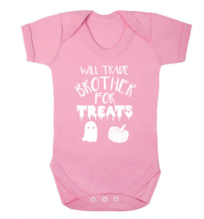 Will trade brother for treats Baby Vest pale pink 18-24 months