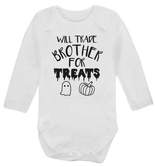 Will trade brother for treats Baby Vest long sleeved white 6-12 months