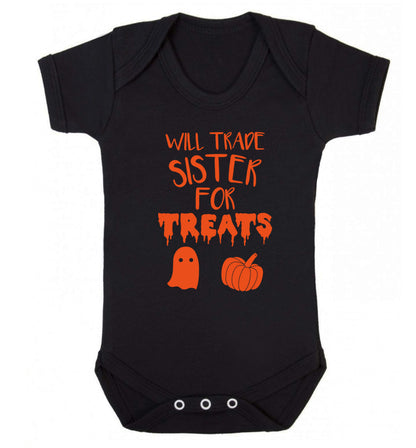 Will trade sister for treats Baby Vest black 18-24 months