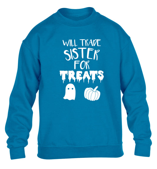 Will trade sister for treats children's blue sweater 12-14 Years