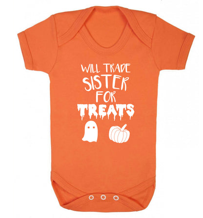 Will trade sister for treats Baby Vest orange 18-24 months