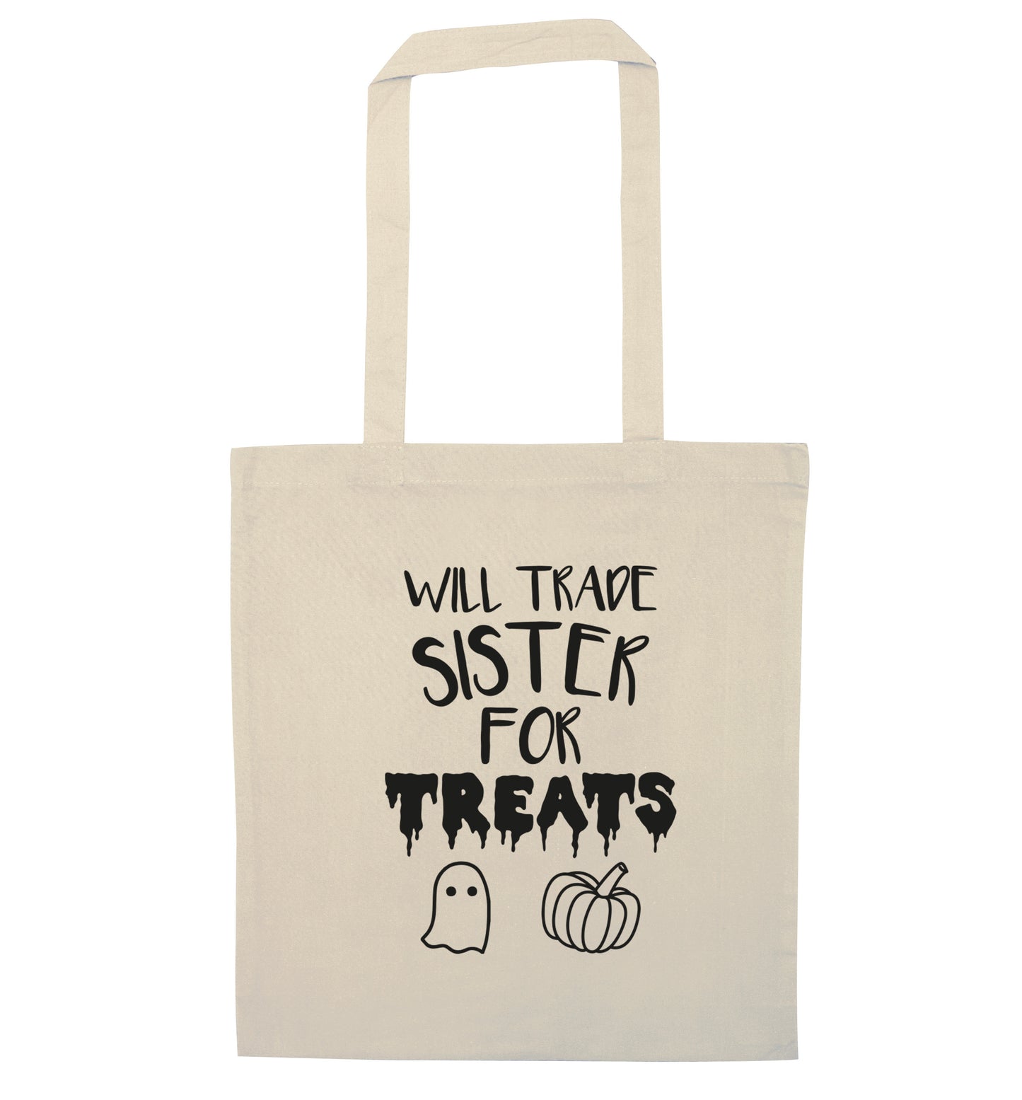 Will trade sister for treats natural tote bag