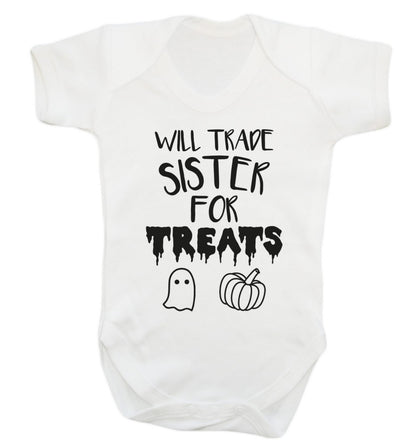 Will trade sister for treats Baby Vest white 18-24 months