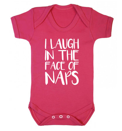 I laugh in the face of naps Baby Vest dark pink 18-24 months