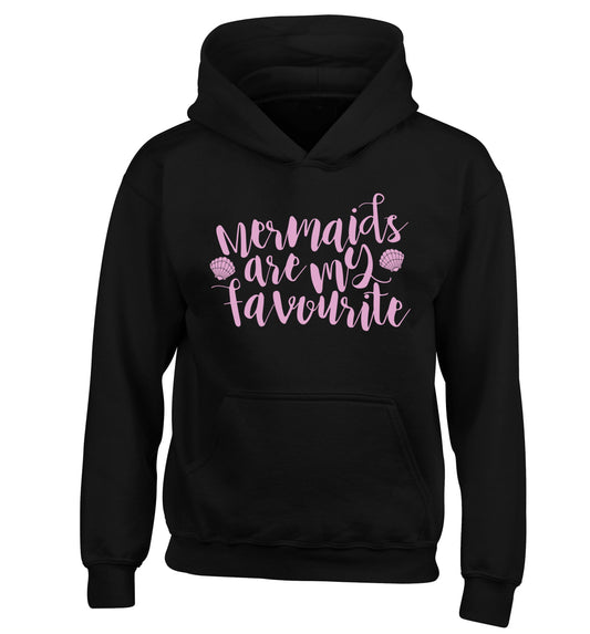 Mermaids are my favourite children's black hoodie 12-14 Years