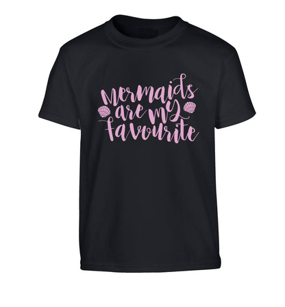 Mermaids are my favourite Children's black Tshirt 12-14 Years