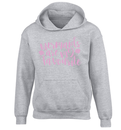 Mermaids are my favourite children's grey hoodie 12-14 Years