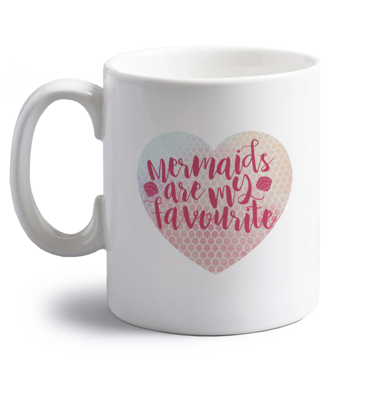 Mermaids are my favourite right handed white ceramic mug 