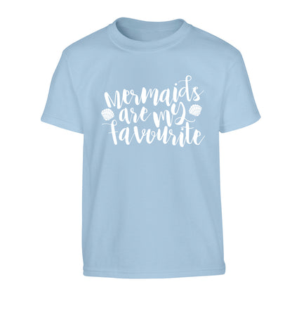 Mermaids are my favourite Children's light blue Tshirt 12-14 Years
