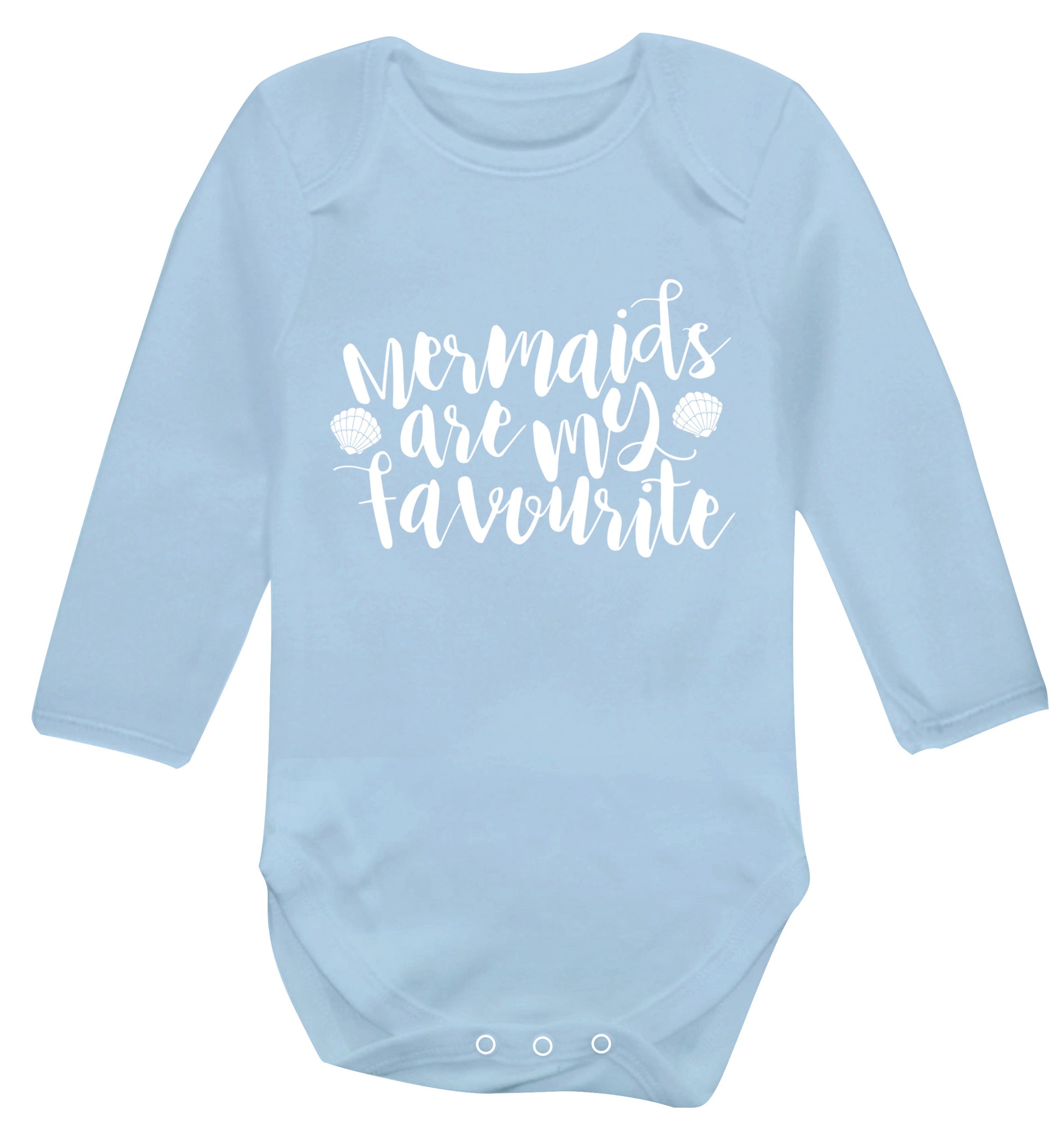 Mermaids are my favourite Baby Vest long sleeved pale blue 6-12 months