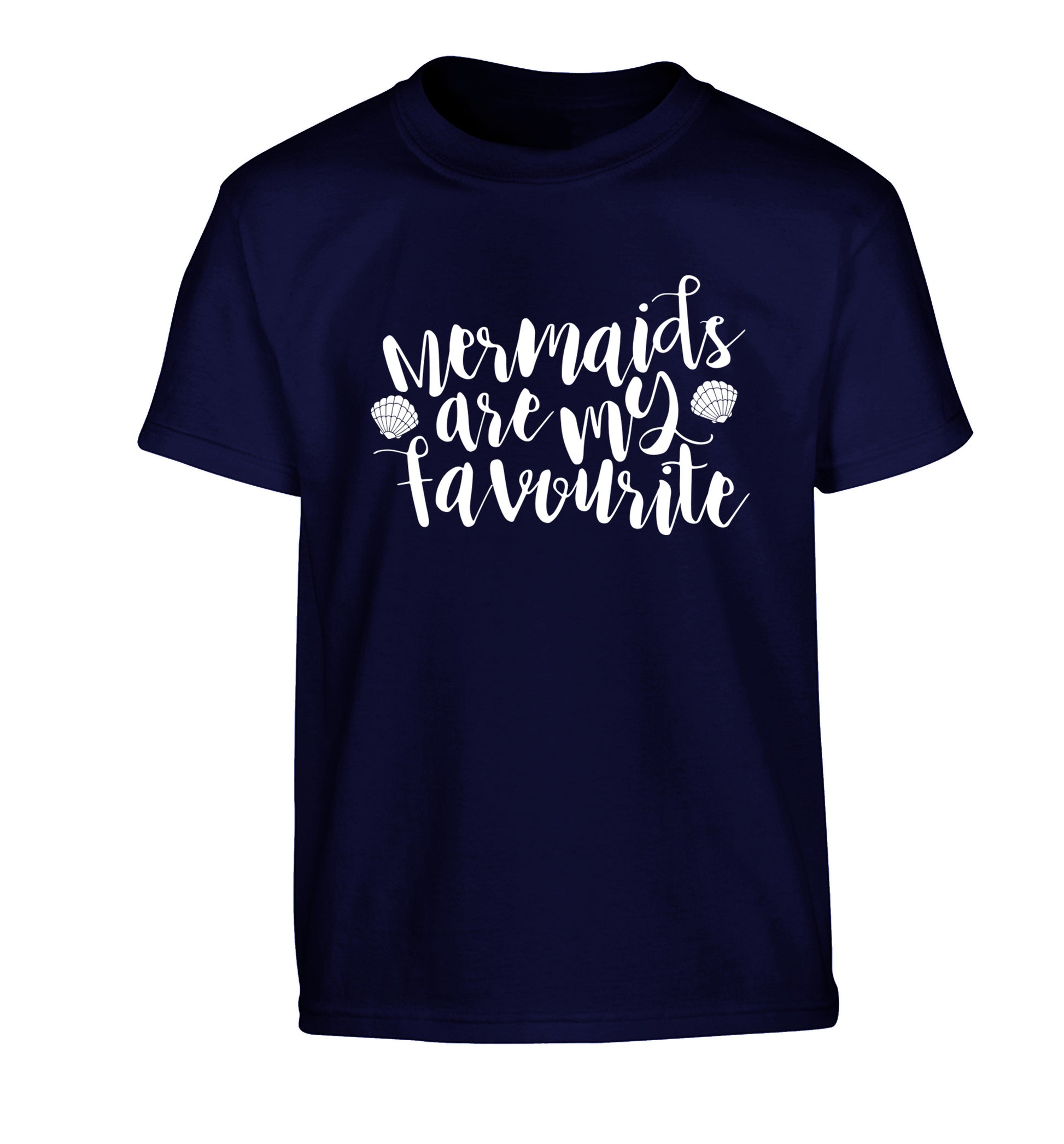 Mermaids are my favourite Children's navy Tshirt 12-14 Years