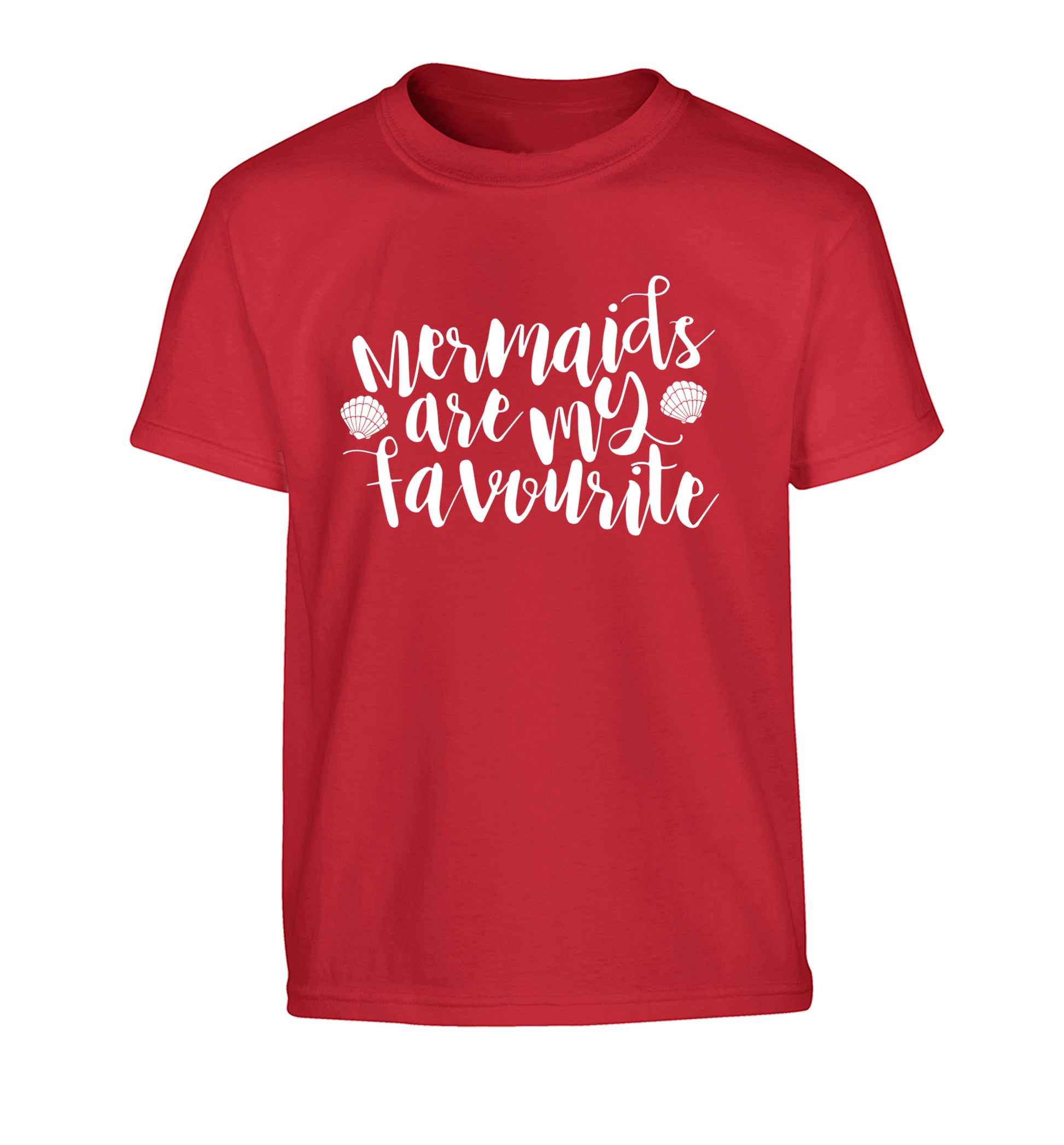 Mermaids are my favourite Children's red Tshirt 12-14 Years