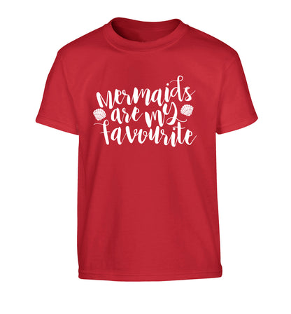 Mermaids are my favourite Children's red Tshirt 12-14 Years