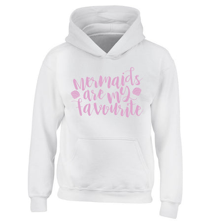 Mermaids are my favourite children's white hoodie 12-14 Years