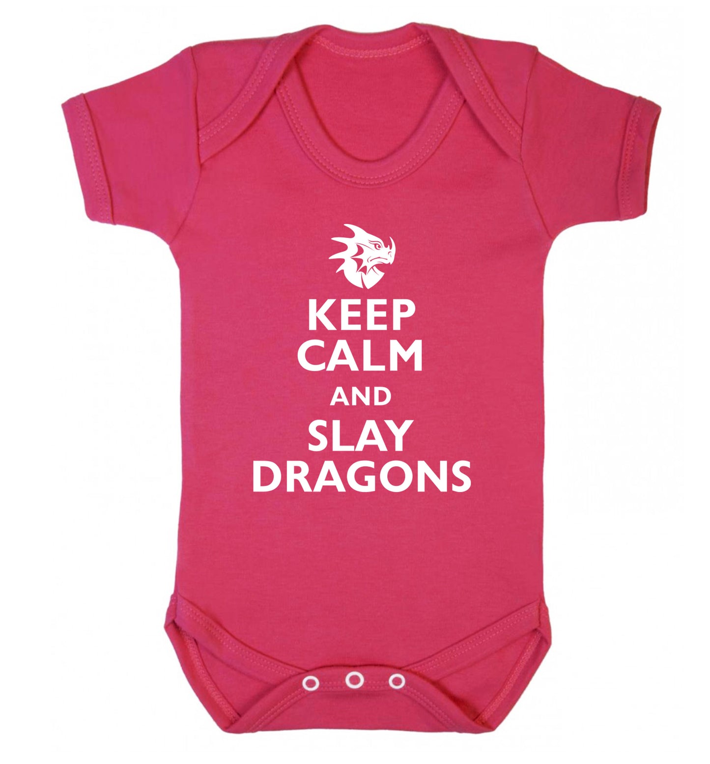 Keep calm and slay dragons Baby Vest dark pink 18-24 months