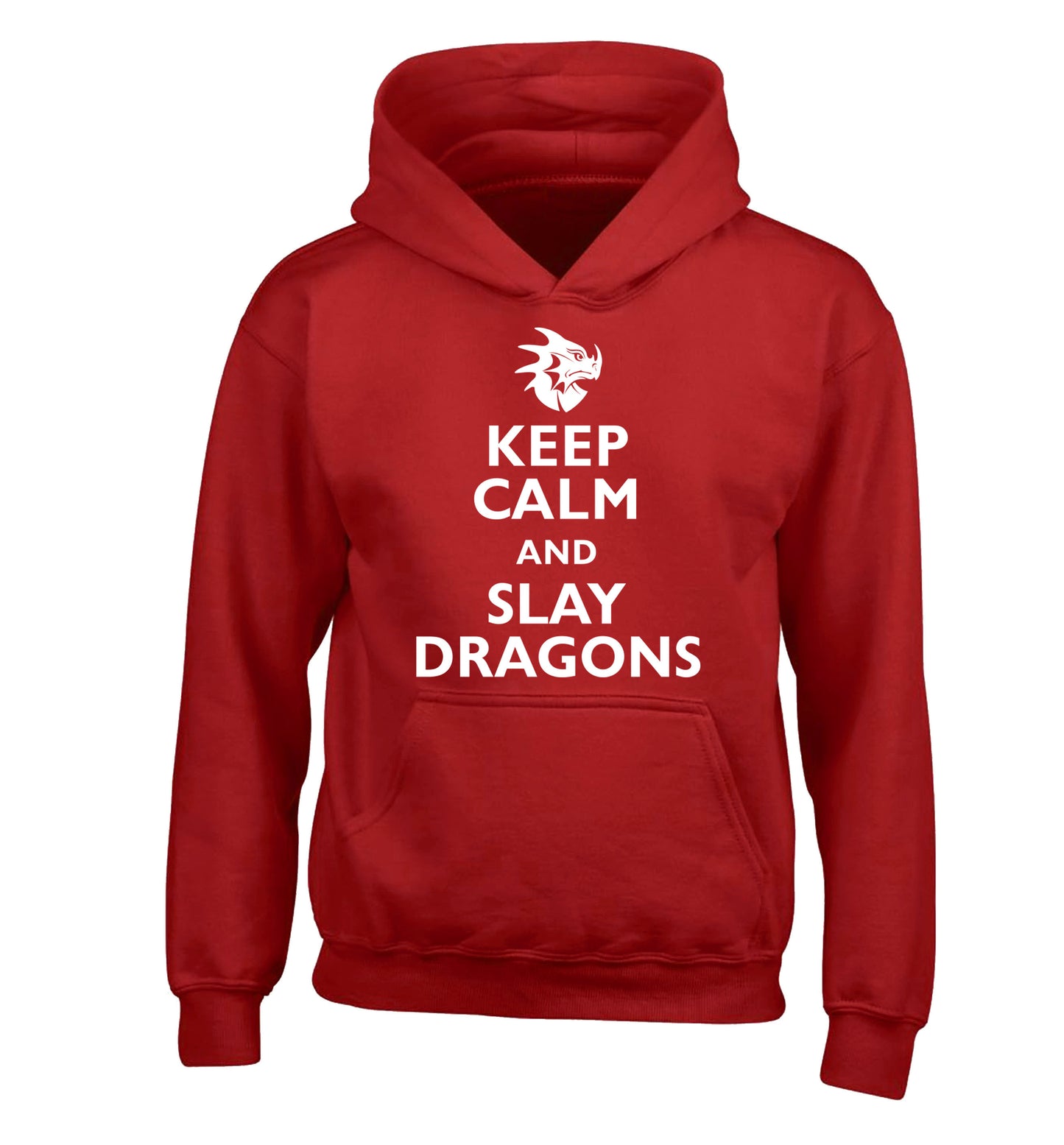 Keep calm and slay dragons children's red hoodie 12-14 Years