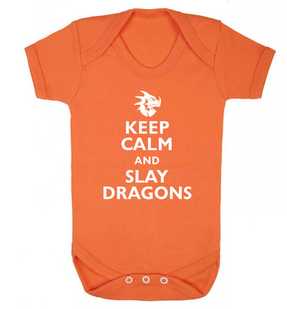 Keep calm and slay dragons Baby Vest orange 18-24 months