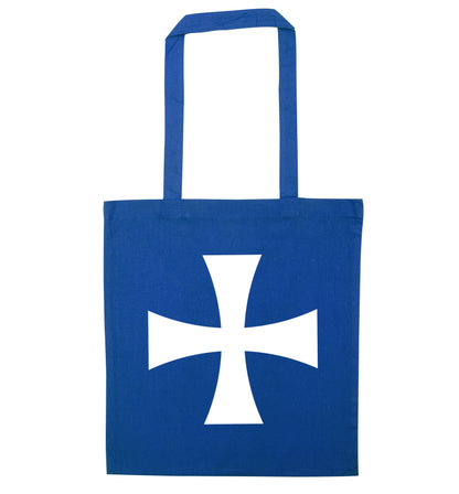Knights Templar cross blue tote bag