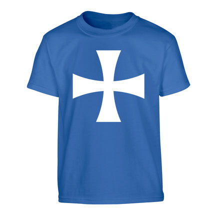Knights Templar cross Children's blue Tshirt 12-14 Years