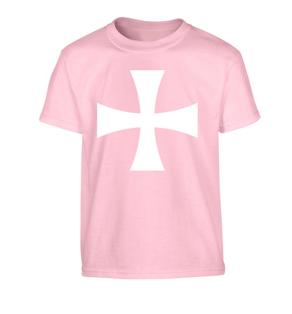 Knights Templar cross Children's light pink Tshirt 12-14 Years