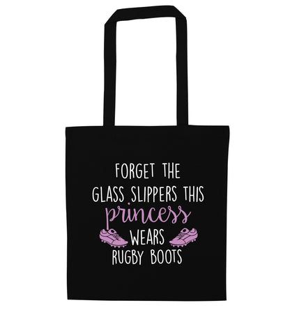 Forget the glass slippers this princess wears rugby boots black tote bag