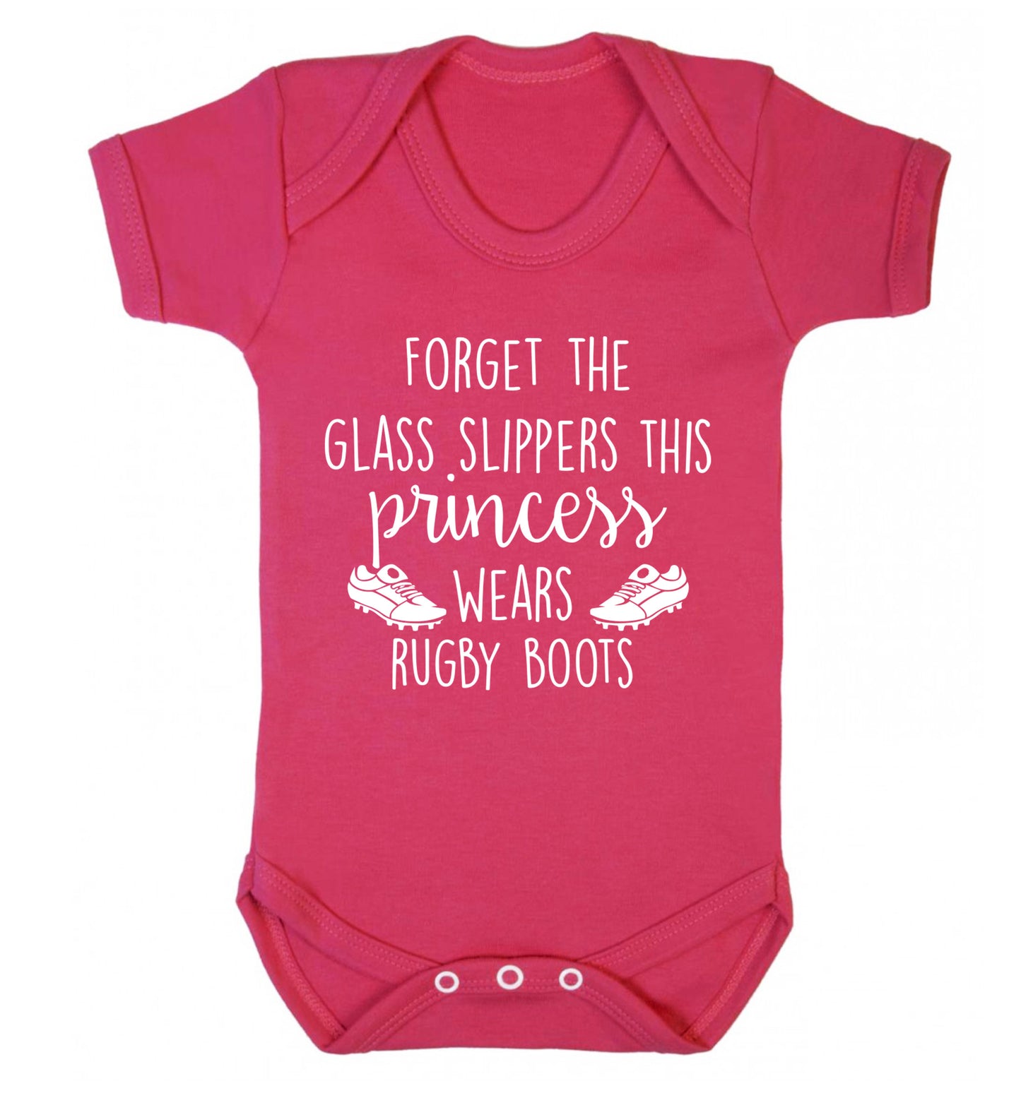 Forget the glass slippers this princess wears rugby boots Baby Vest dark pink 18-24 months