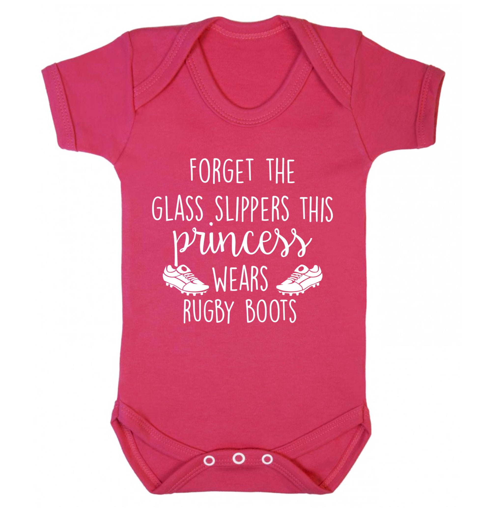 Forget the glass slippers this princess wears rugby boots Baby Vest dark pink 18-24 months