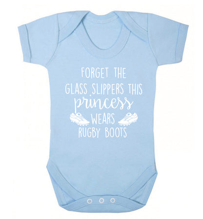 Forget the glass slippers this princess wears rugby boots Baby Vest pale blue 18-24 months