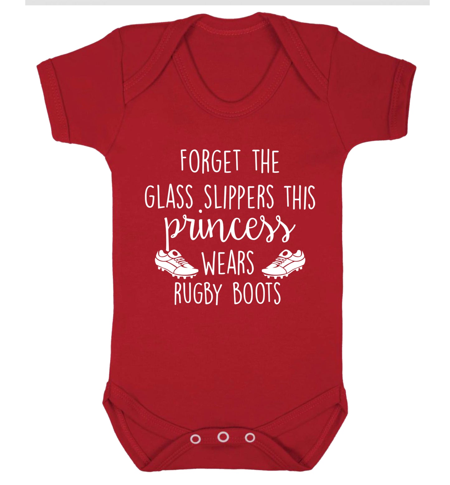 Forget the glass slippers this princess wears rugby boots Baby Vest red 18-24 months