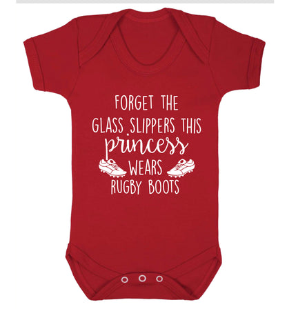 Forget the glass slippers this princess wears rugby boots Baby Vest red 18-24 months