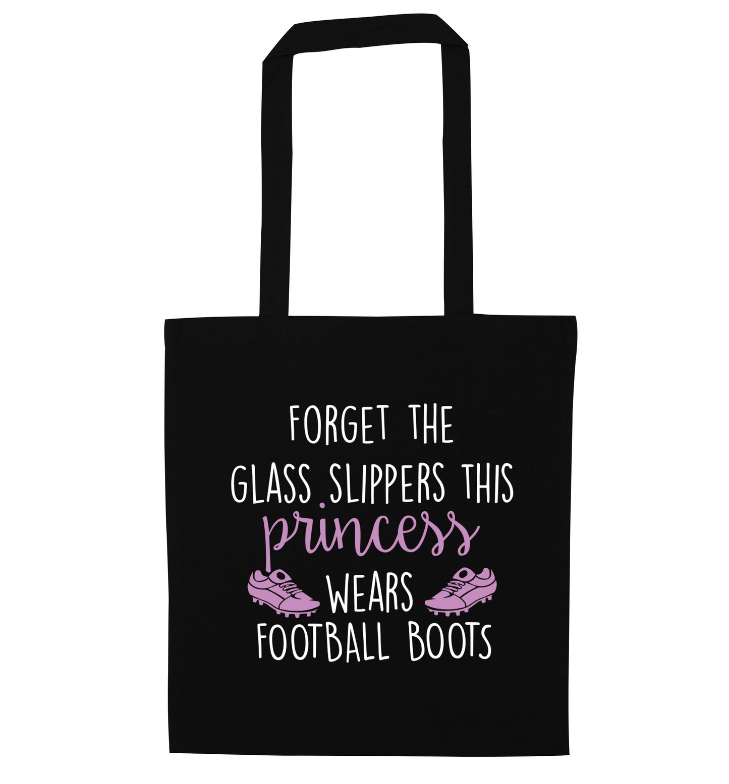 Forget the glass slippers this princess wears football boots black tote bag