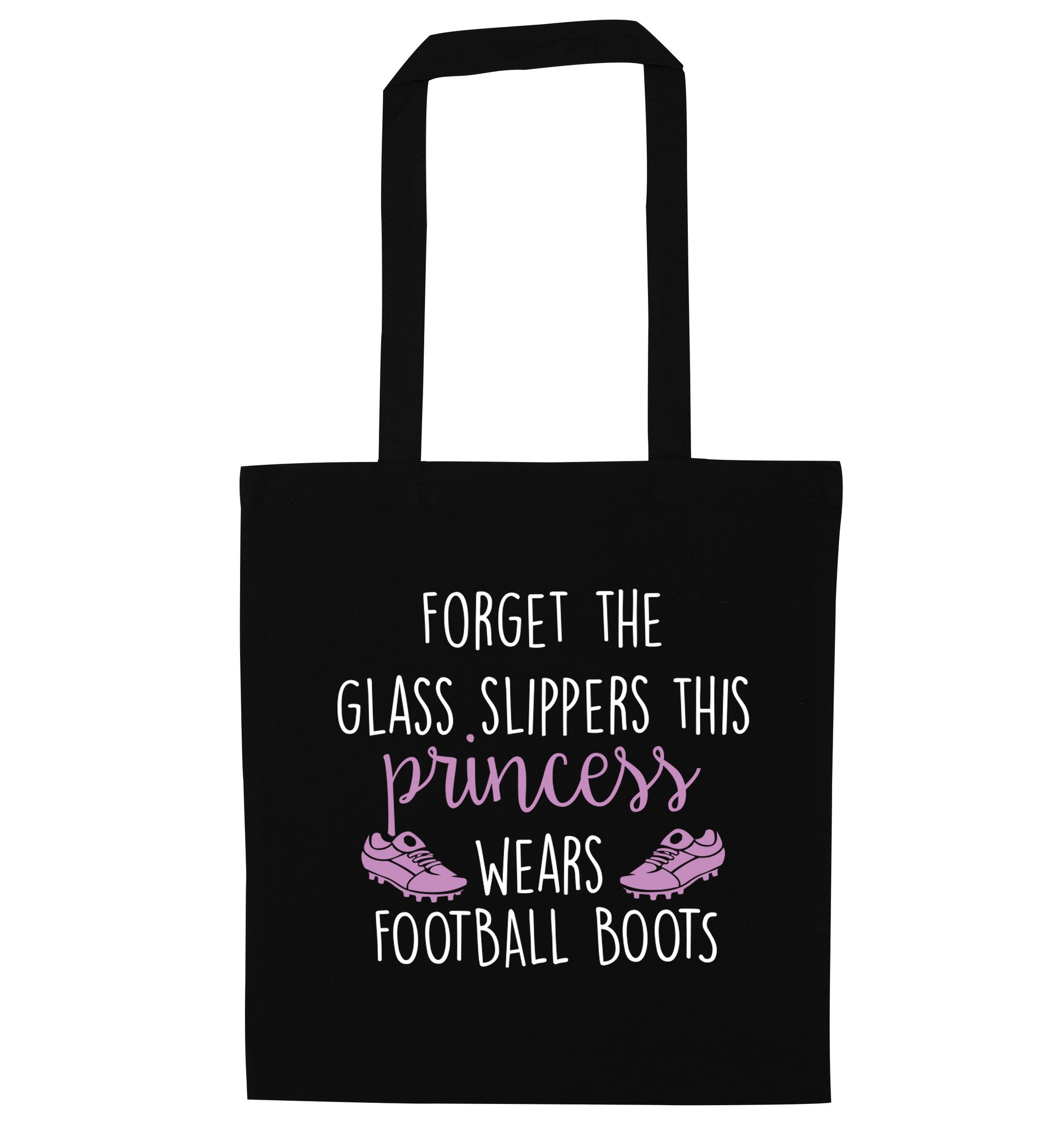 Forget the glass slippers this princess wears football boots black tote bag
