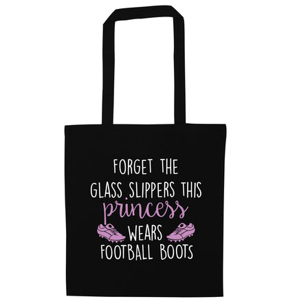 Forget the glass slippers this princess wears football boots black tote bag