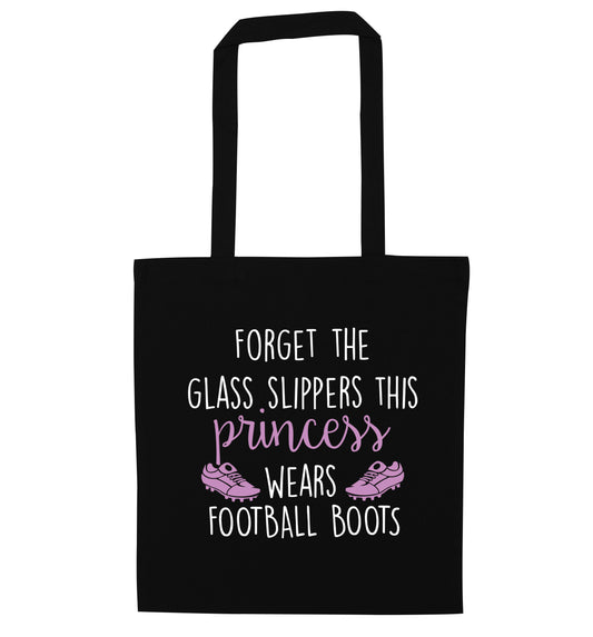 Forget the glass slippers this princess wears football boots black tote bag